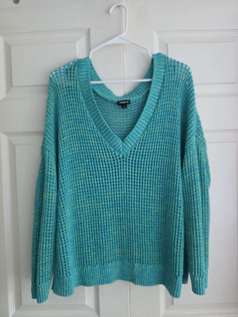 Torrid Open-Weave V-Neck Sweater